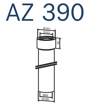 Удлинитель дымохода коаксиальный Bosch AZ 390 DN60/100, длина 350 мм (для газового котла)