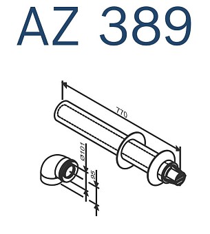 Дымоход коаксиальный Bosch AZ 389 DN60/100, длина 810 мм (для газового котла)